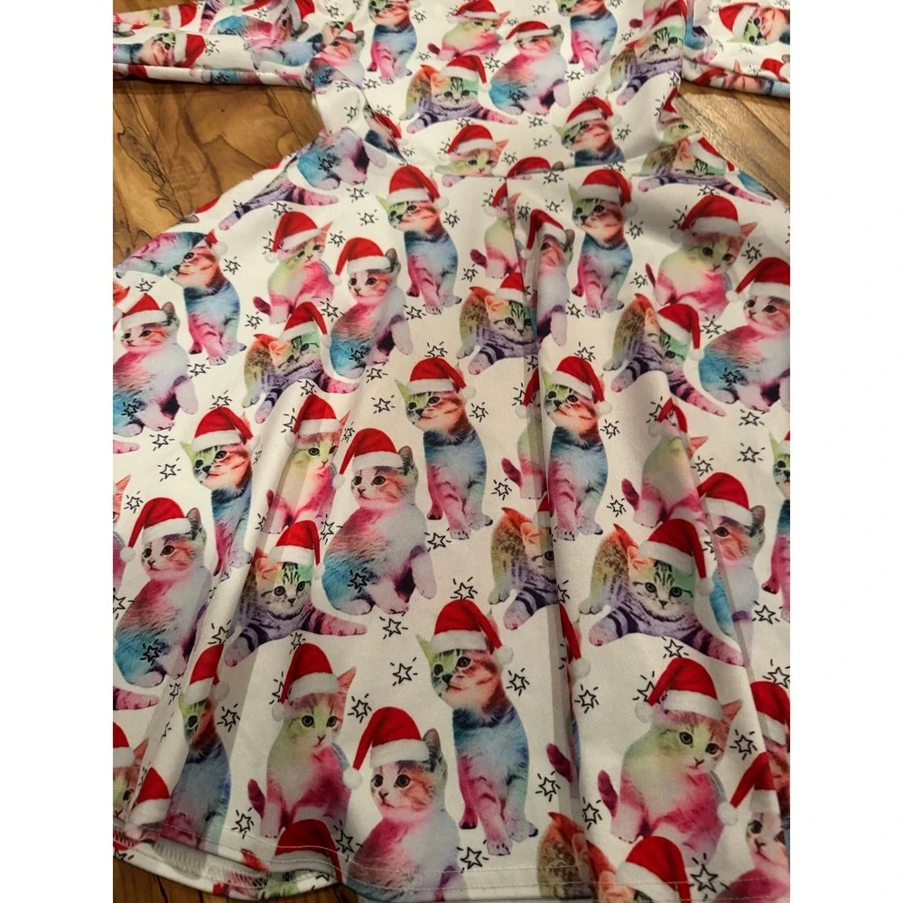 Girls‎ Santa Kitten Dress Size M